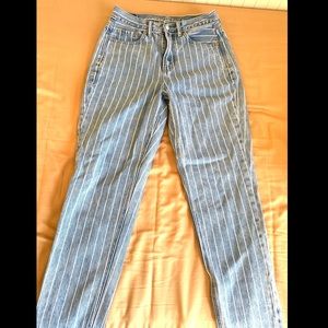 AE stripped mom jeans